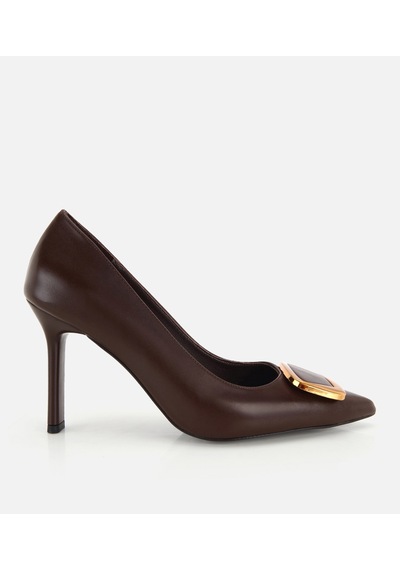 Hotiç Kadın Kahverengi Gold Toka Detaylı İnce Topuklu Stiletto 01ayh332670a480 01ayh332670a480