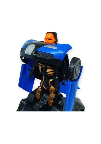 Robota Dönüşen Araba - Pilli Yerde Gezen Spor Araba - Ak-839 Siyah