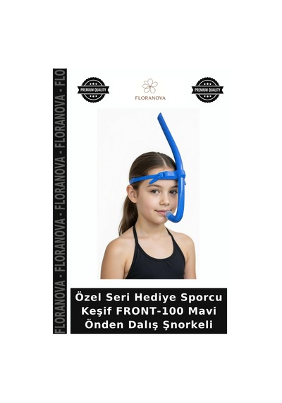 Özel Seri Hediye Sporcu Keşif Front-100 Mavi Önden Dalış Şnorkeli