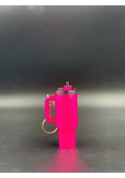 Lipstick Ruj Saklayıcı Termos Model - Anahtarlık Pembe