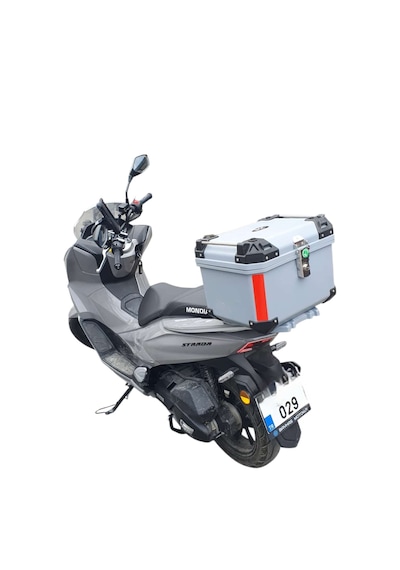 Motosiklet Arka Çanta Kare Bgc Gri-siyah 45 Lt Çelik Kilit-2928