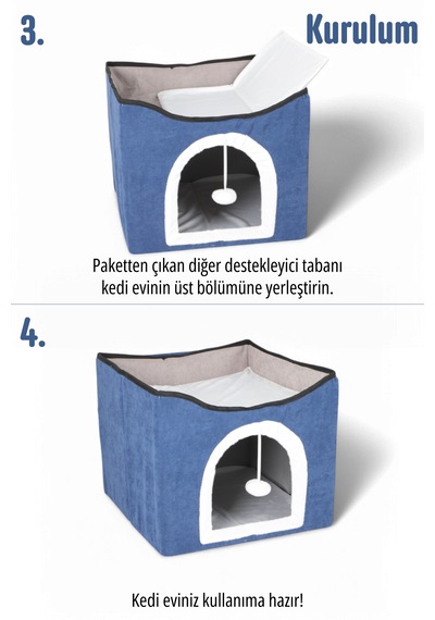 Tineke Sevimli Katlanır Taşınabilir Çok Fonksiyonlu Kedi Evi
