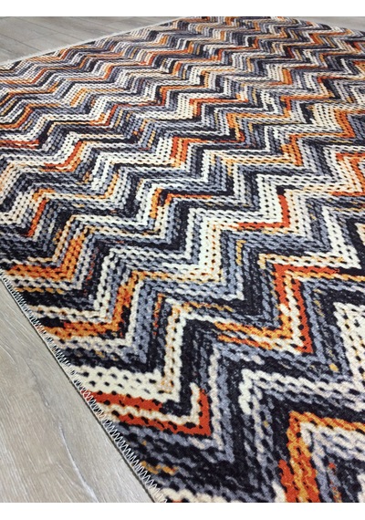 Retro Desenli Alt Kısmı Dokuma Kilim 200x290 Ebatlı+saçaklı
