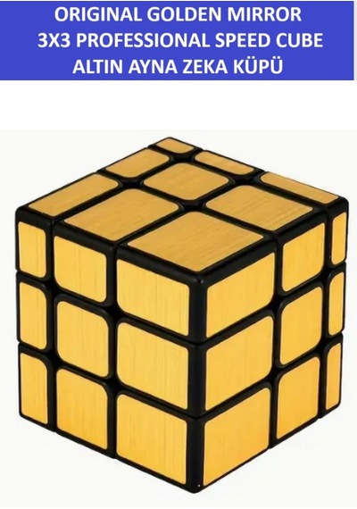 Zetconcept 3x3 Altın Rengi Aynalı Zeka Küpü, Profesyonel Hız Küpü, 3x3 Golden Mırror Ayna Küp -zeka Küpü - Pro