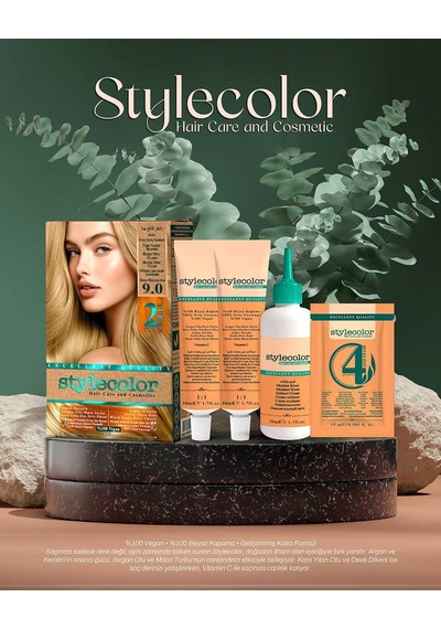 Stylecolor Bitkisel İçerikli Vegan Krem Saç Boyası 9.0 - Sarı