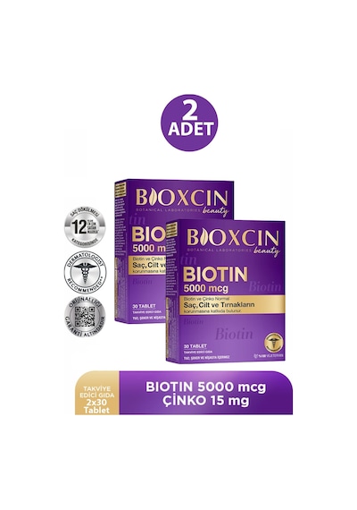 Bioxcin Biotin 5000 Mcg 30 Tablet 2 Adet