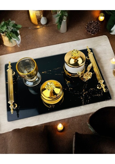 Heartfelt Nişan Kahve Tepsisi Gold Gold