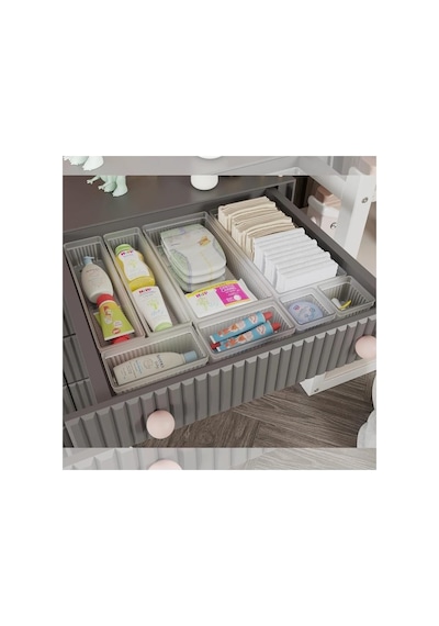 Meleni Baby 8 Parça Bebek Çekmece Düzenleyici - Bebek Organizer - Bebek Bakım Organizer - Şeffaf Genel