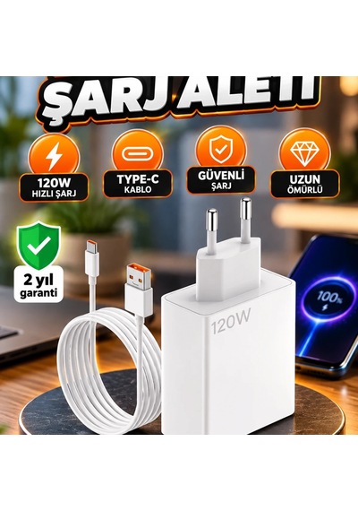 Realme 7 8 9 Pro Uyumlu 120w Ultra Hızlı Şarj Adaptörü Ve Type-c Kablo Seti