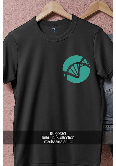 Oversize Bioinformatics Genetics Cep Tasarımlı Unisex T-shirt Siyah
