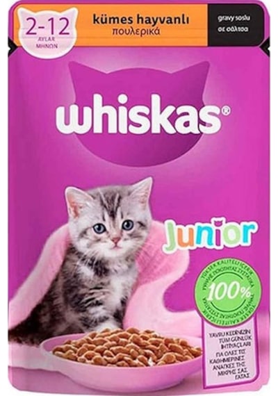 Whiskas Pouch Sos İçinde Tavuklu Yavru Kedi Konservesi 28 x 85 G