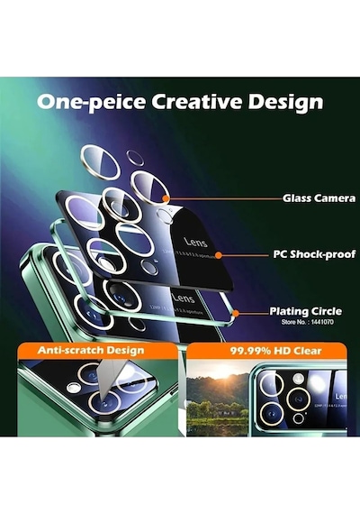 Pointtech Apple Uyumlu iPhone 15 Pro Kamera Lens Korumalı Kenarı Renkli Luxury Şeffaf Telefon Kılıfı