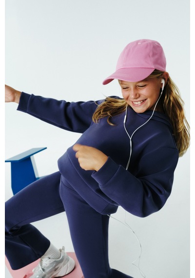 Penti Koyu İndigo Kız Çocuk Modal Soft Oversize Kapüşonlu Sweatshirt