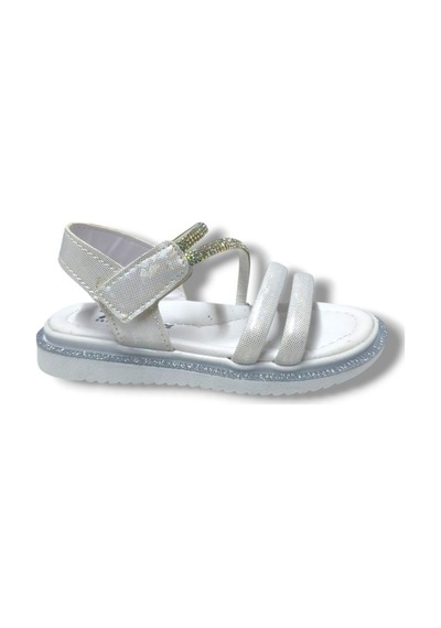Arzen Bebe 221-25 Anatomik Taşlı Cırtlı Kız Çocuk Sandalet 26-30 Beyaz