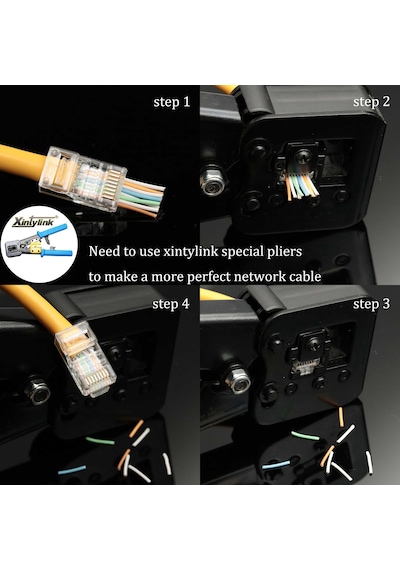 Delikli Cat6.Cat5 Yeni Nesil Ez Rj45 Plastik İnternet Jack Rj45
