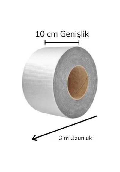 Bak Gel Al Bakgelal Su Geçirmez Alüminyum Tamir Bandı Çatı, Boru, Duvar Ve Çatlak Onarıcı Yalıtım Bandı 3mx10 Cm - Bgasubant3x10 30mm  x 2 M x 10mm