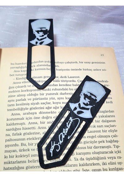 3d Atatürk Imzalı Ve Atatürk Baskılı Kitap Ayracı/ Atam/fanart