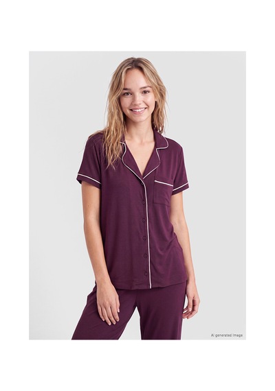 Lcw Dream Mor Gömlek Yaka Kadın Pijama Takımı