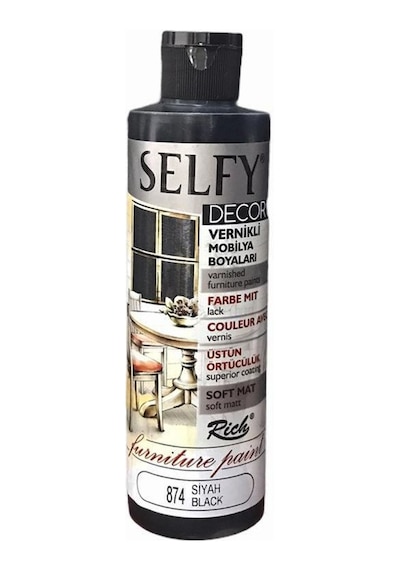 Rich Selfy Decor Akrilik Boya 874 Siyah 240 Cc