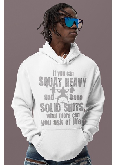 Sevbano Tasarım Squat Bodybuilding Fitness Gym Baskılı Unisex Oversize Sp beyaz