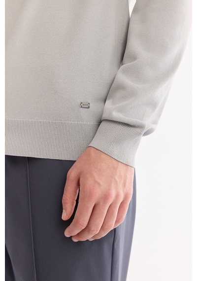 Avva Erkek Gri Polo Yaka Düğmeli Rayon Regular Fit Hırka A61y5001