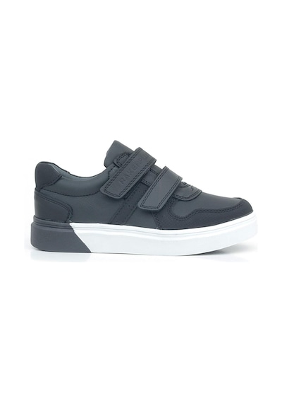 Rakerplus Hakiki Deri Siyah Beyaz Cırtlı Erkek Çocuk Sneaker Siyah