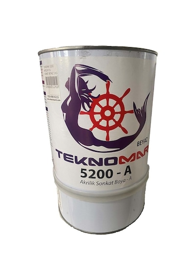 Teknomar 5200 Akrilik Poliüretan Sonkat Boya 1kg Mat Beyaz