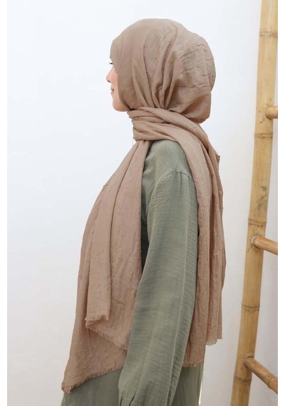 Bambu Kraş Şal Tesettür Giyim, Yüksek Kalite, Hafif, Rahat, Şık, Premium, Lux, Shawl, Scarf Vizon
