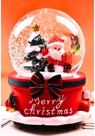 Yılbaşı Noel Baba Işıklı Müzikli Kar Küresi Yeni Yıl Noel Baba Ve Çam Ağacı Temalı Kar Küresi 13 Cm Işıklı Müzikli Dekoratif Hediye 01