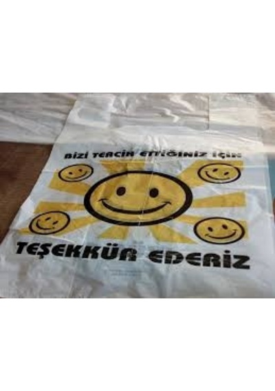 Gülen Yüz Baskılı Hışır Atlet Poşet 10 Rulo 1 Koli Orta Boy
