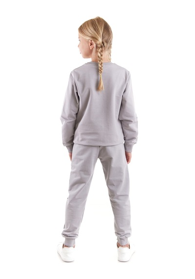 Ahengim Kız Çocuk Back To School Pamuklu Trend Eşofman Takımı Ak2529 Gri