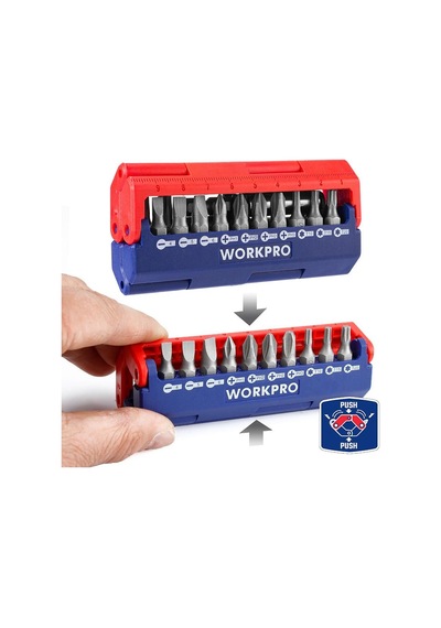 Workpro Wp221062 13 Parça Manyetik Cr-v Vidalama Bits Uç Seti Fr Wp221062