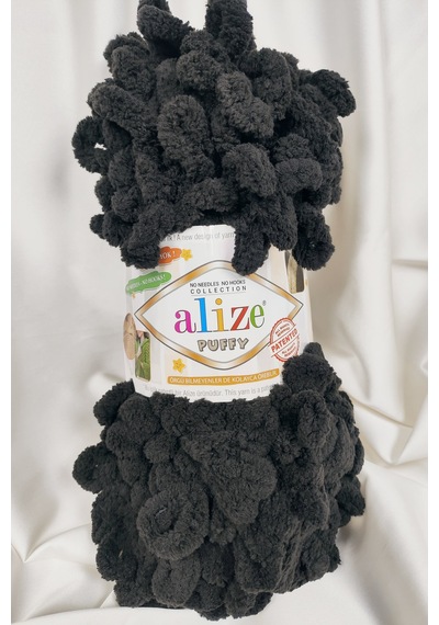 Puffy Siyah El Örgü İpi 100gr. 9mt. 5'li Paket - Renk: 1060