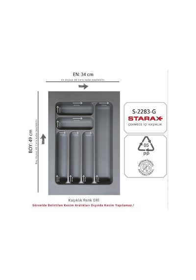 Starax 34x49 Çekmece içi Kaşıklık S-2283 G