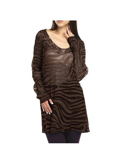 Bulalgiy Kadın Kahve Ipek Plaj Tunik - Bga067947