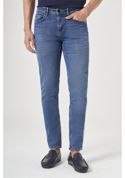 İmza 5 Cep Slim Fit Pamuklu Denim Pantolon 1023260166 Mavi
