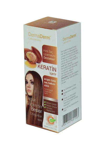 Keratinli Argan Özlü Saç Bakım Sütü Hızlı Saç Uzamasına Etkili 250 Ml