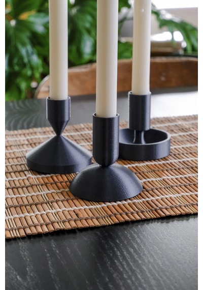 3'lü Şamdan Set Dekoratif Bioplastik Mumluk