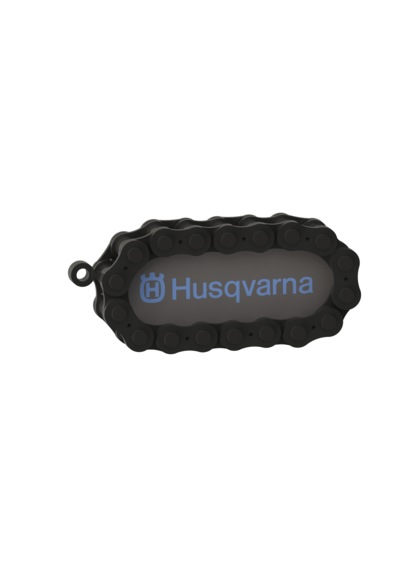 Husqvarna Logolu Özel Tasarım Zincir Detaylı Motosiklet Anahtarlığı Mavi - Siyah