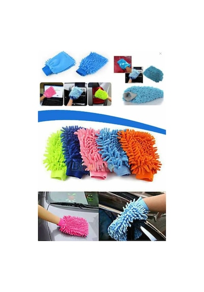 Mikrofiber Şönil Temizlik Bezi Makarna Eldiven Oto Yıkama Köpükleme Eldiveni