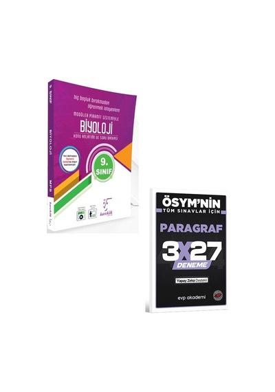 Karekök 2027 9. Sınıf Biyoloji Mps Konu Anlatımı Ve Soru Bankası+evp Akademi 3x27 Paragraf Deneme