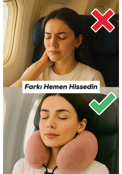 Viscofoam Comfy Ortopedik Seyahat Yastığı Visco Boyun Destekli Seyahat Yastığı - Somon | Ergo Travel