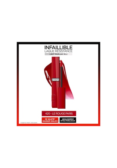 L'Oréal Paris Infaillible Resistance Likit Parlak Ruj 420 Le Rouge Paris