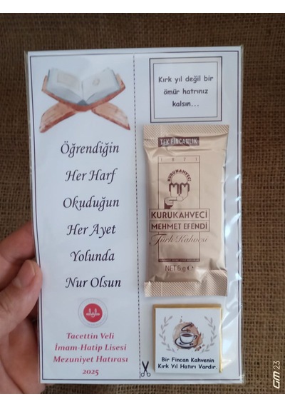 Kur'an Kursu Mezuniyet Kitap Ayracı Kahve Çikolata 10 Adet
