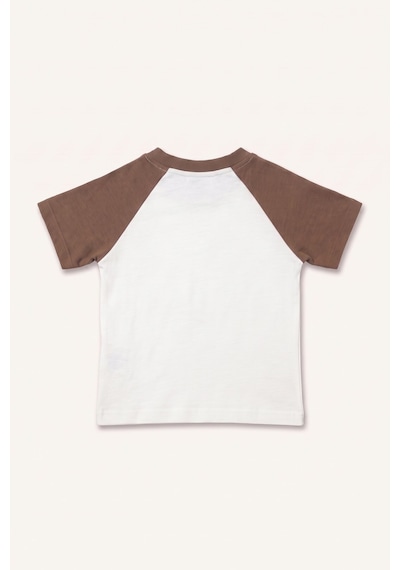 Defacto Regular Fit Raglan Kısa Kollu Arma Detaylı Tişört Erkek Bebek I6551a526hser105 Ekru-er105