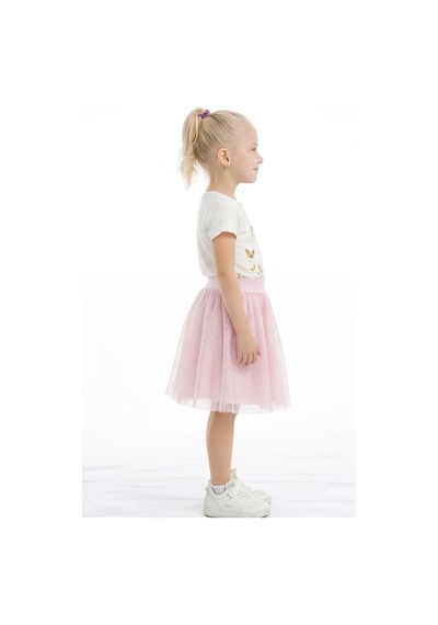 Fesshera Kids Kız Çocuk Etek Beli Lastikli Pamuklu Ve Astarlı Tül Etek Pembe