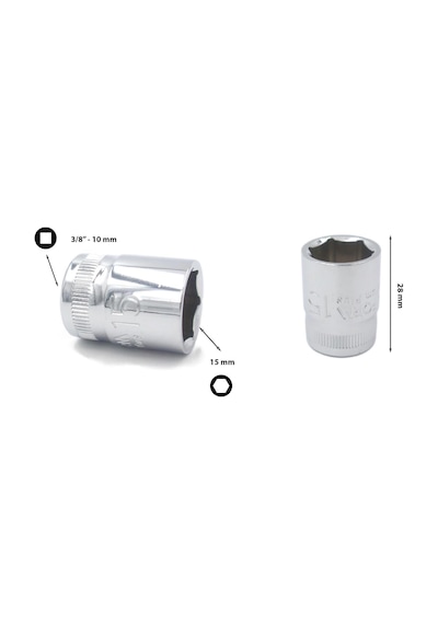 Ceta Form 15 mm 3/8” 6 Köşe Lokma Anahtar C12-H15