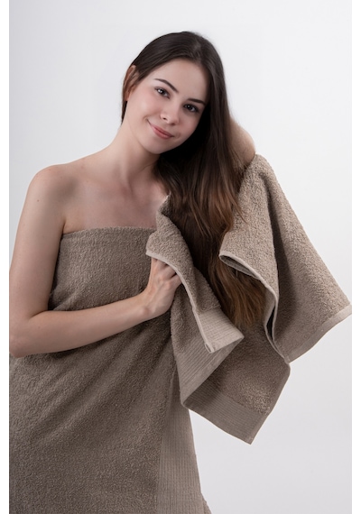 Isessia Pamuk 2'li Havlu Seti 70x140 Ve 50x90 Yüksek Emici Banyo & El Yüz Havlusu Çeyizlik Havlu Takımı Kahverengi