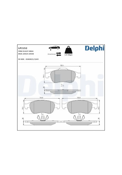 Renault Clio 5 On Fren Balatasi 1.0 2019-2024 Delphı Lp2152
