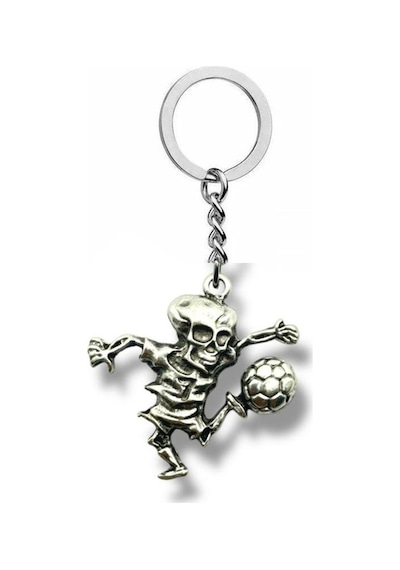Deadly Dribble Futbol Oynayan İskelet Figürlü Unisex Metal Anahtarlık